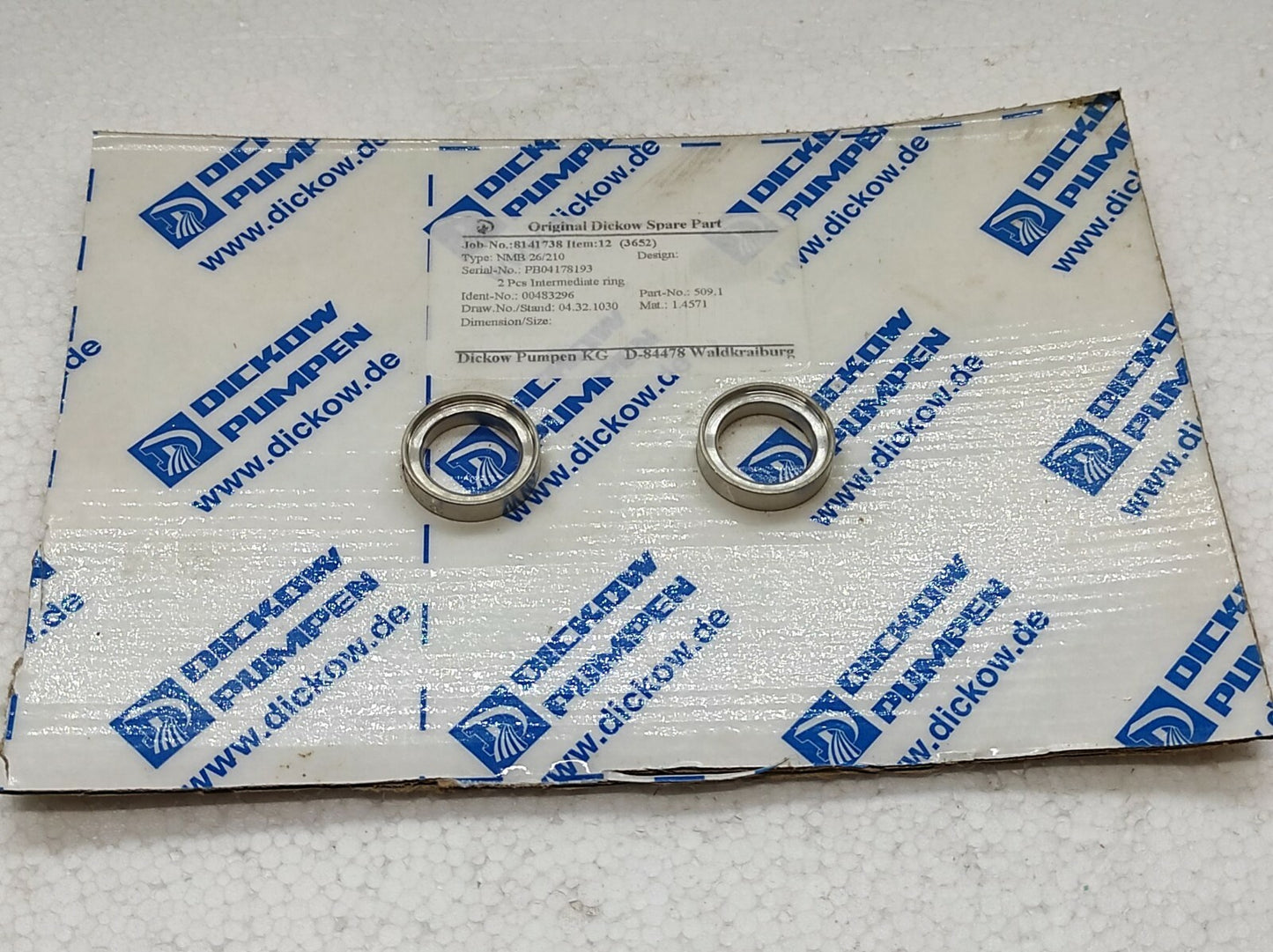Dickow Pumpen NMB 26/210 Intermediate Ring 00483296 509.1