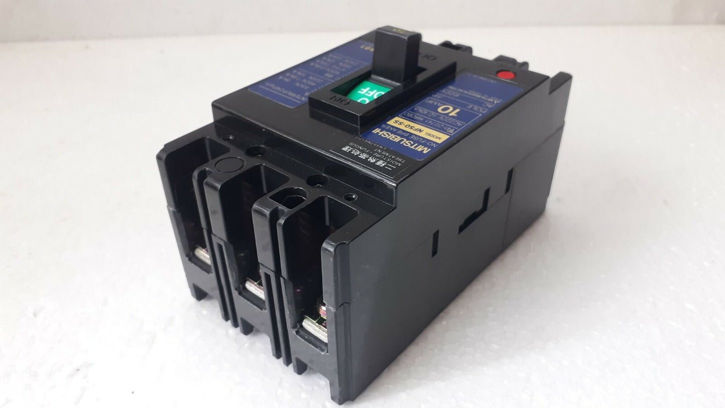 Mitsubishi NF50-SS No-Fuse Breaker 10A 3P 600V NF50SS