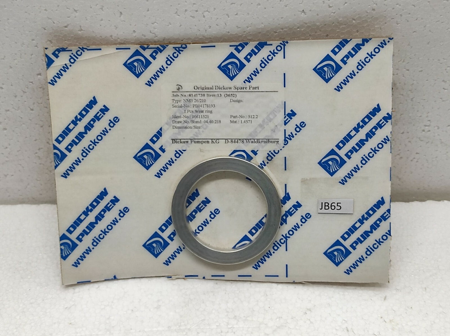 Dickow Pumpen NMB 26/210 Wear Ring 00611521 512.2