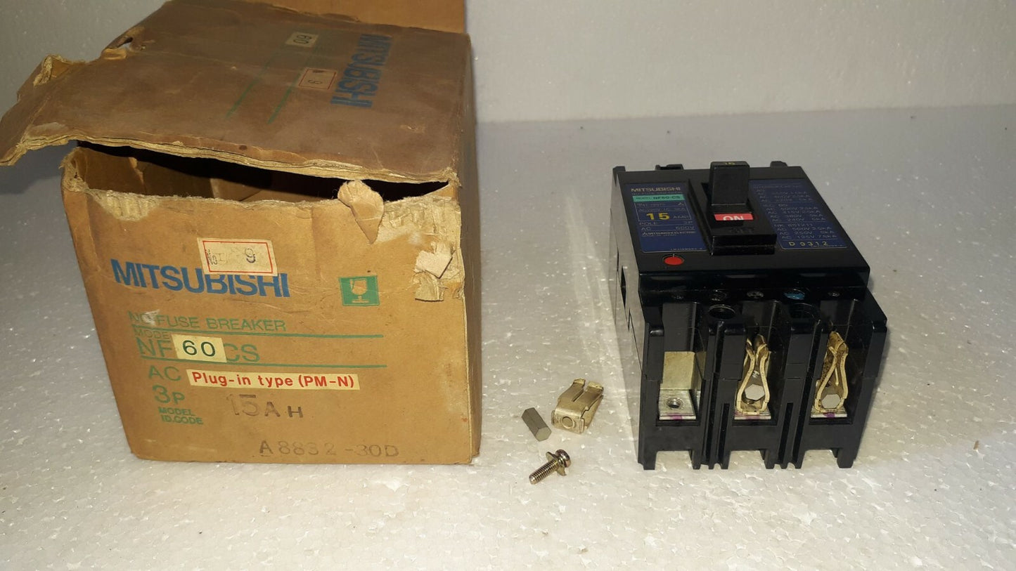 Mitsubishi NF60-CS No-Fuse Breaker 15A 3P 600V NF60CS