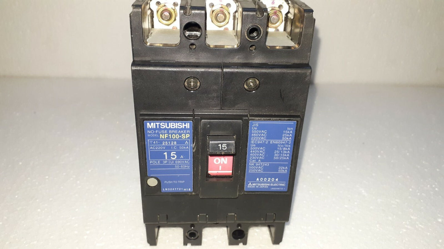 Mitsubishi NF100-SP No-Fuse Breaker 15A 3P 690V NF100SP