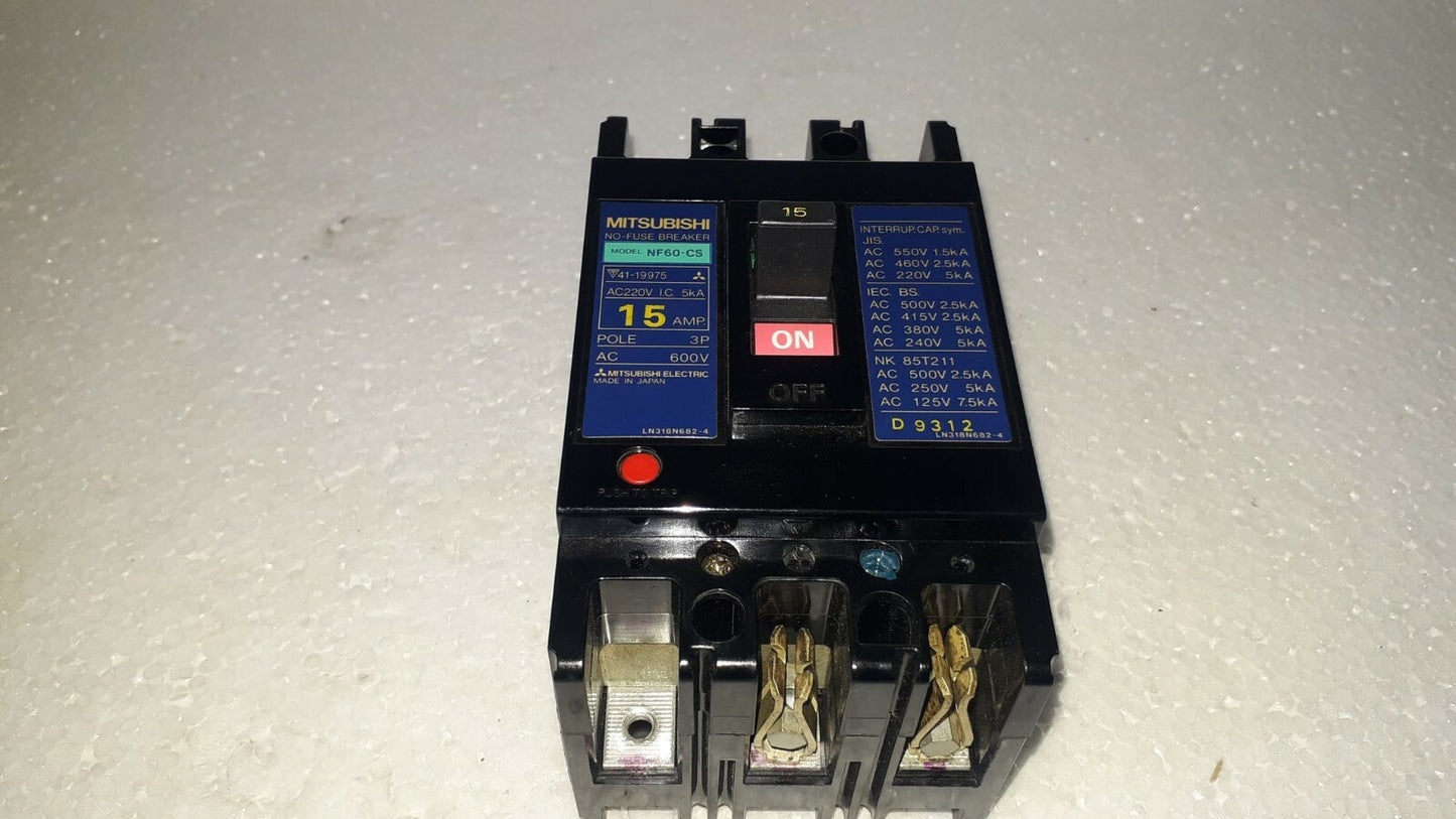 Mitsubishi NF60-CS No-Fuse Breaker 15A 3P 600V NF60CS