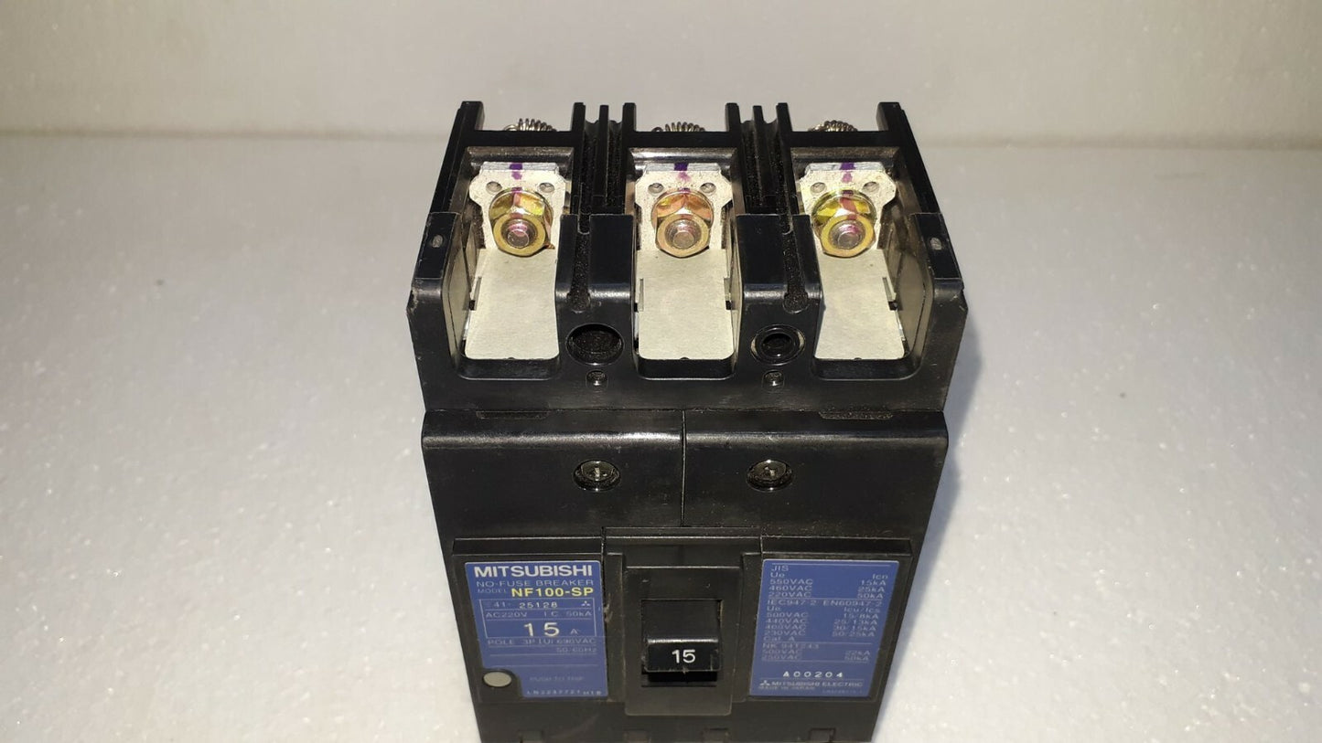 Mitsubishi NF100-SP No-Fuse Breaker 15A 3P 690V NF100SP