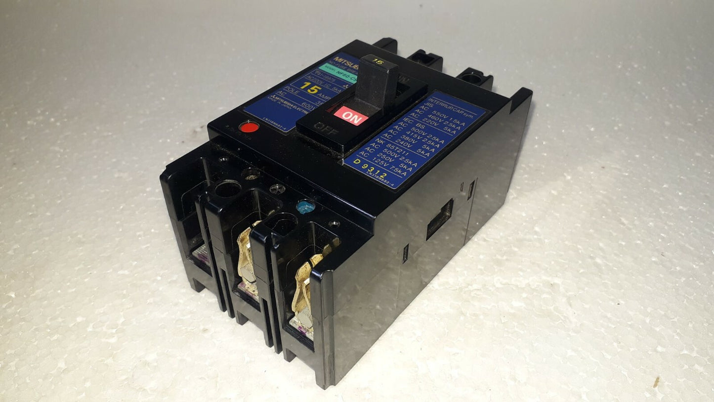 Mitsubishi NF60-CS No-Fuse Breaker 15A 3P 600V NF60CS