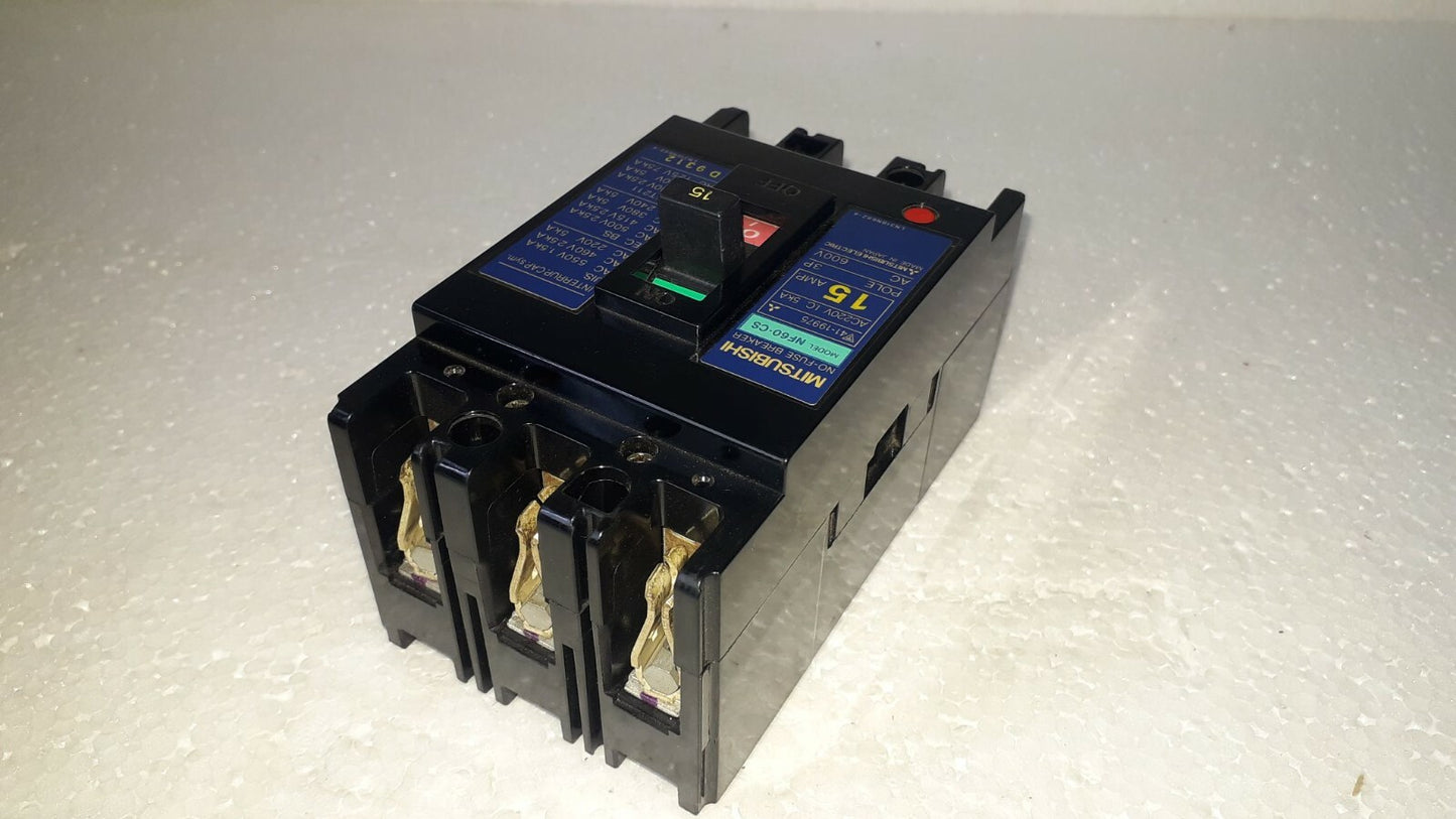 Mitsubishi NF60-CS No-Fuse Breaker 15A 3P 600V NF60CS