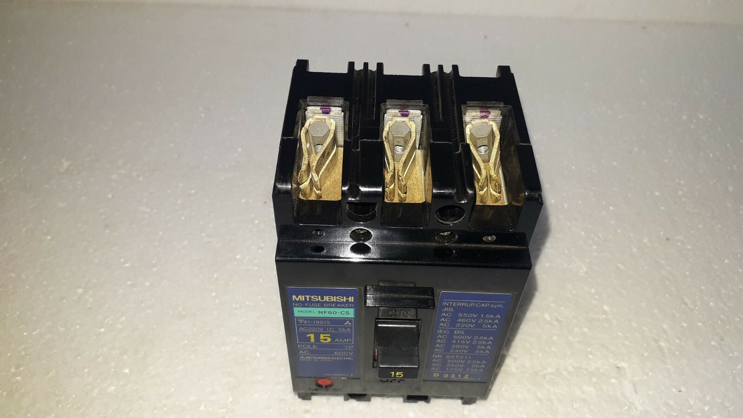 Mitsubishi NF60-CS No-Fuse Breaker 15A 3P 600V NF60CS
