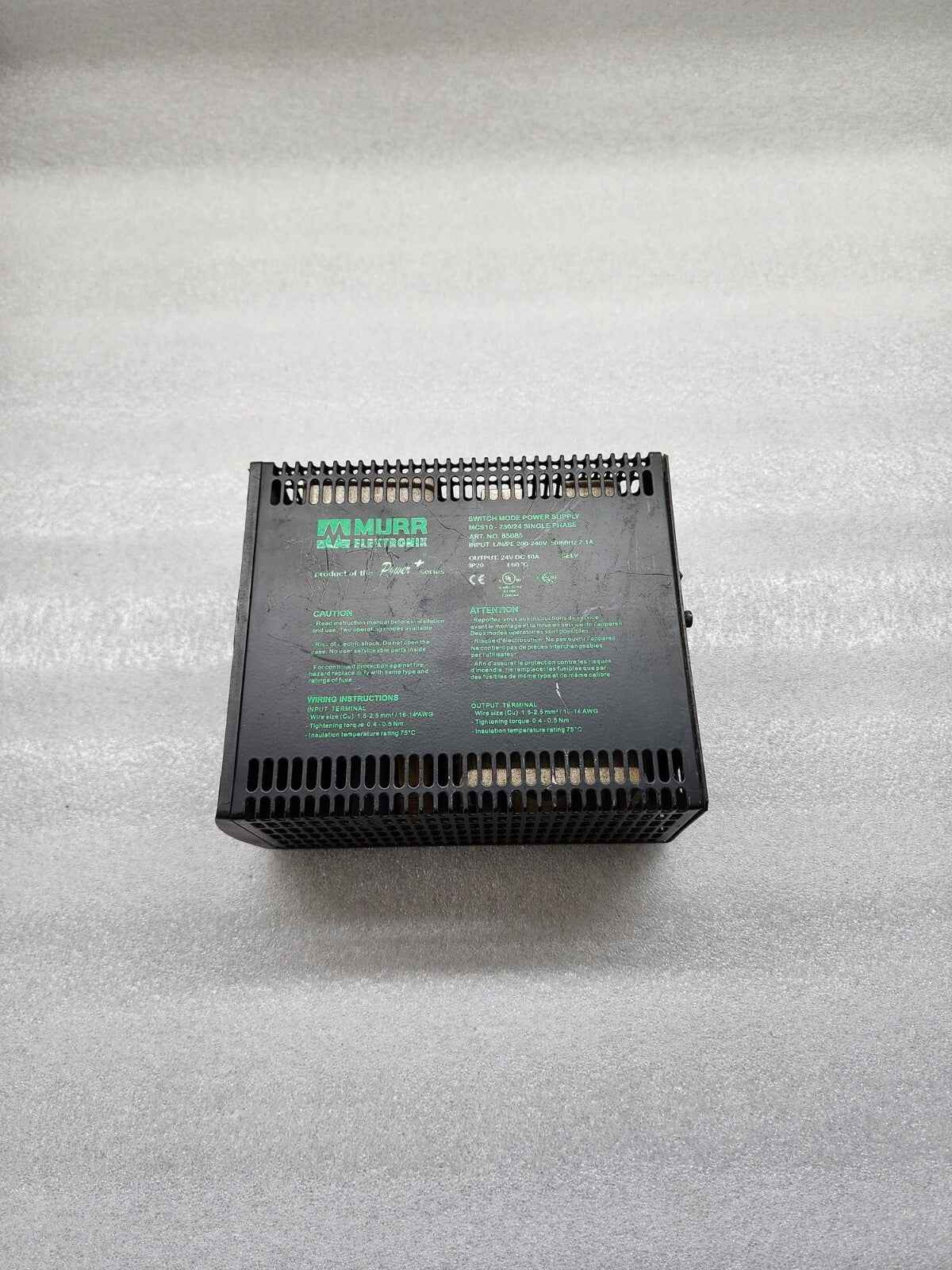 MURR ELEKTRONIK MCS10-230/24 SWITCH MODE POWER SUPPLY 85085