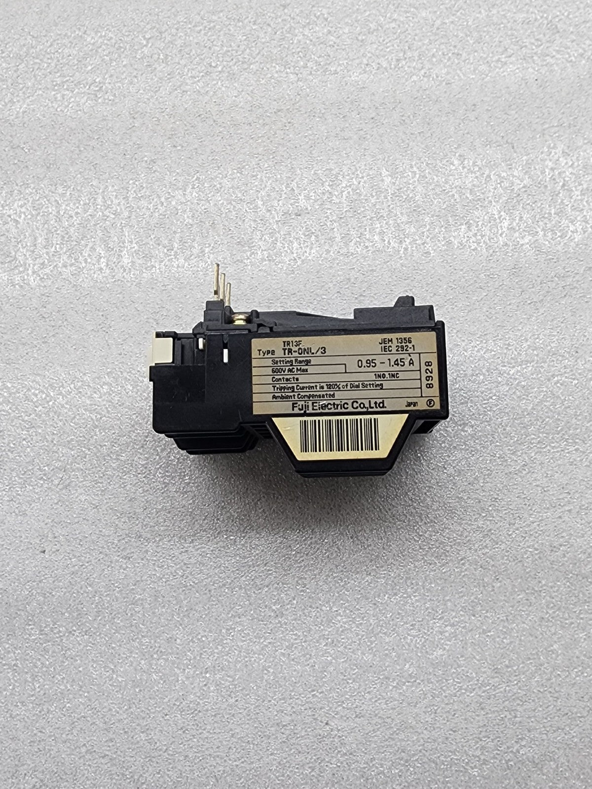 FUJI ELECTRIC TR-0NL/3 OVERLOAD RELAY 0.95-1.45A