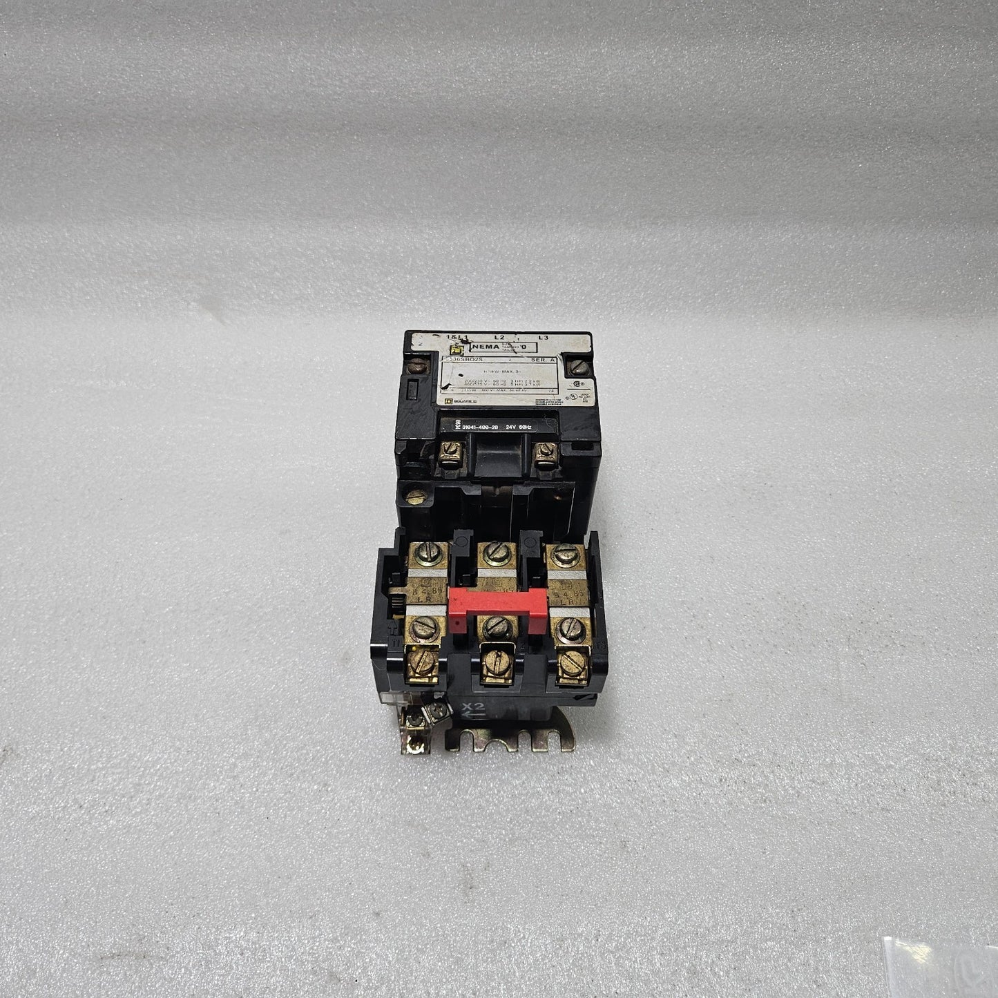 SQUARE D NEMA SIZE 0 MOTOR STARTER 8536 SBO2S (SERIES A)