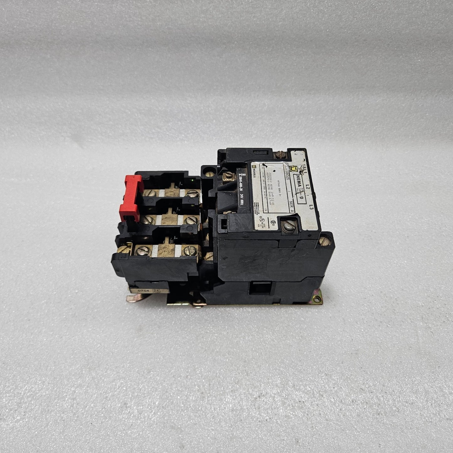 SQUARE D NEMA SIZE 0 MOTOR STARTER 8536 SBO2S (SERIES A)