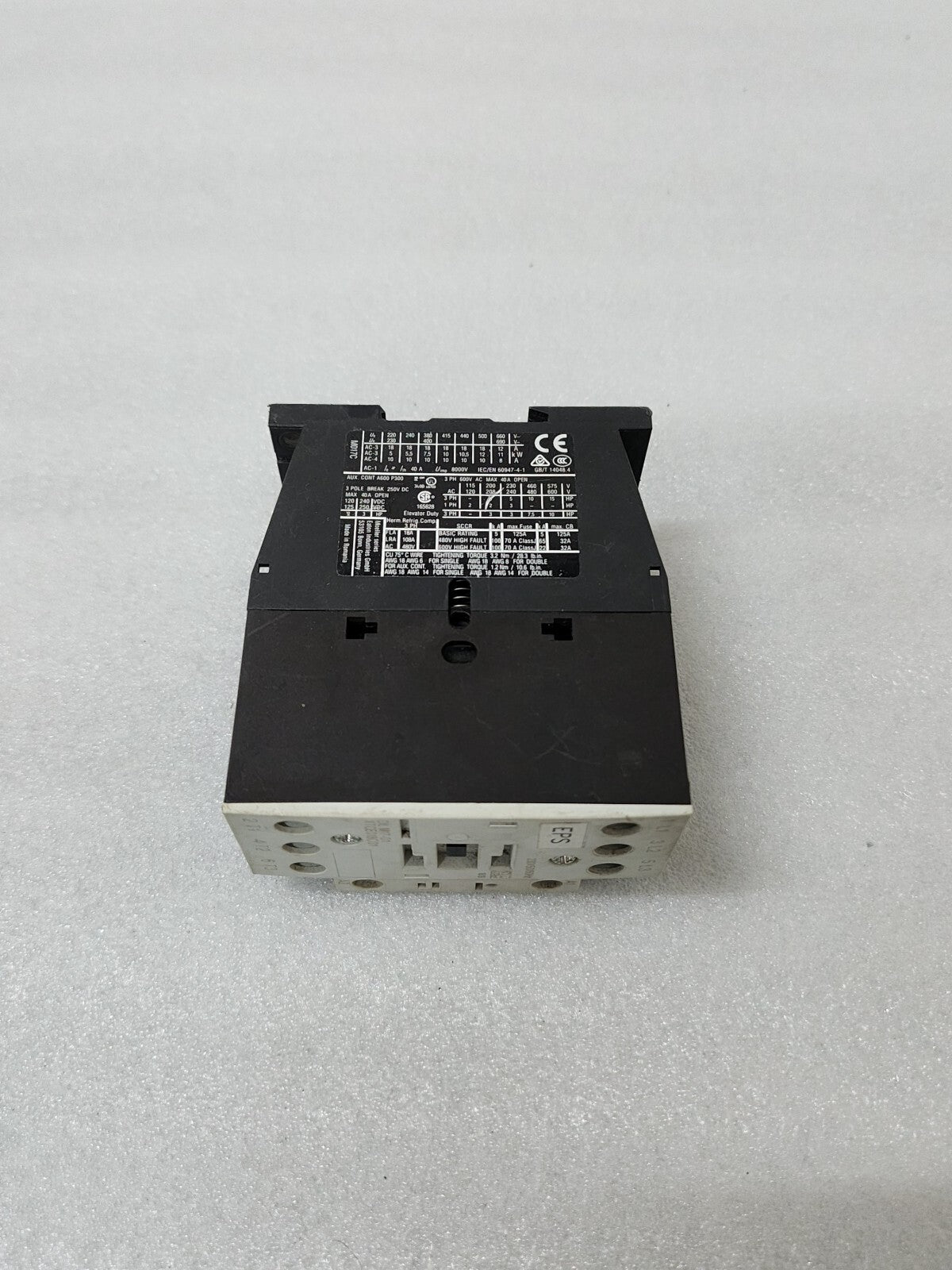 EATON DIL M17-01 MAGNETIC CONTACTOR XTCE018C01 230V