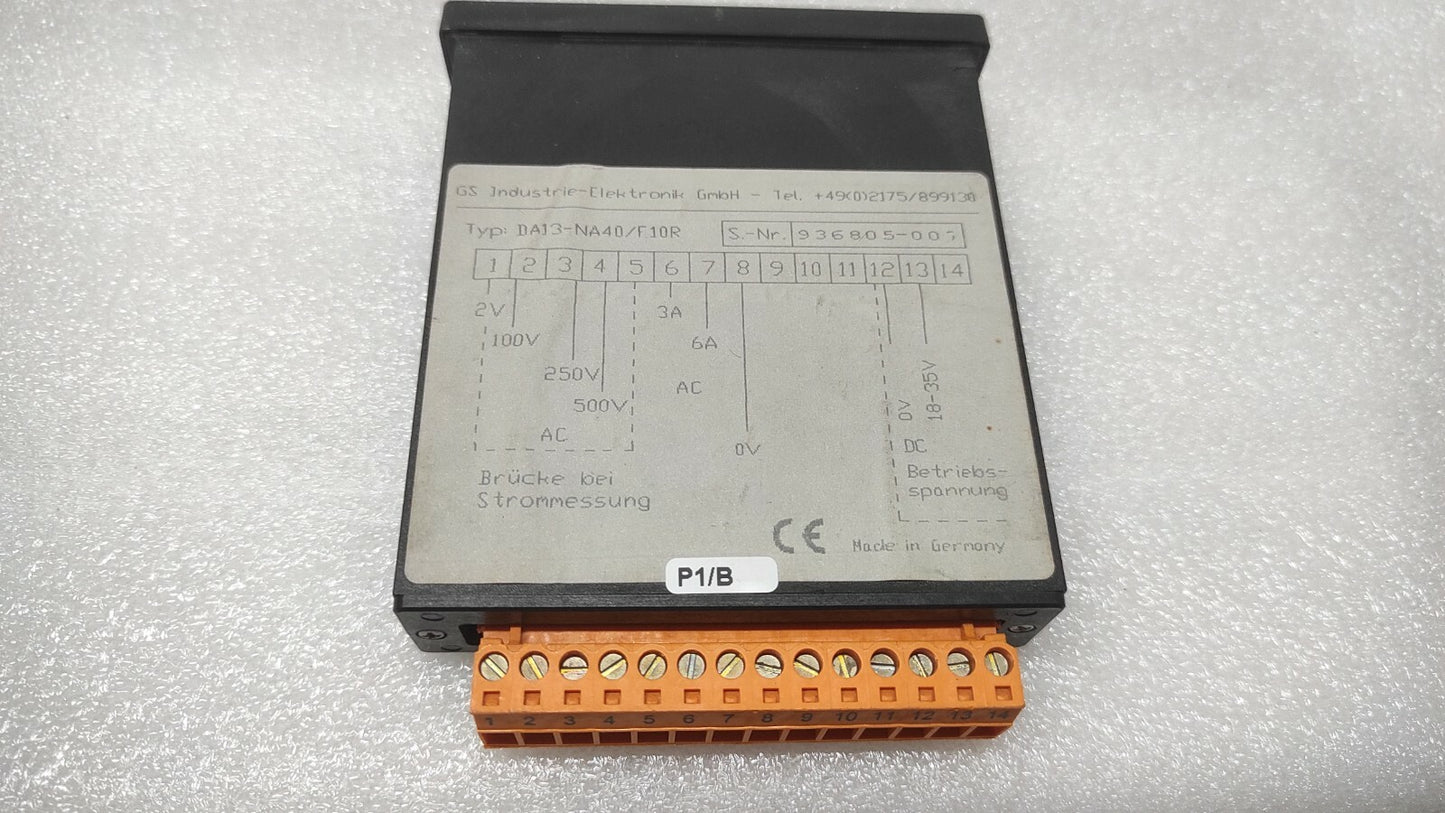 GS INDUSTRIE-ELEKTRONIK DA13-NA40/F10R LED PANEL MOUNT DISPLAY