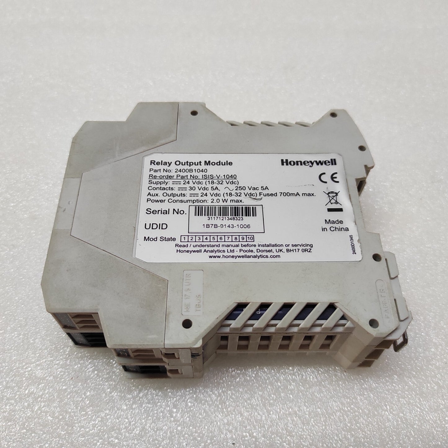 HONEYWELL ISIS-V-1040 RELAY OUTPUT MODULE 2400B1040