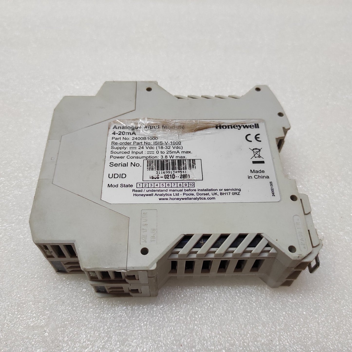 HONEYWELL ISIS-V-1000 ANALOGUE INPUT MODULE 2400B1000 24VDC