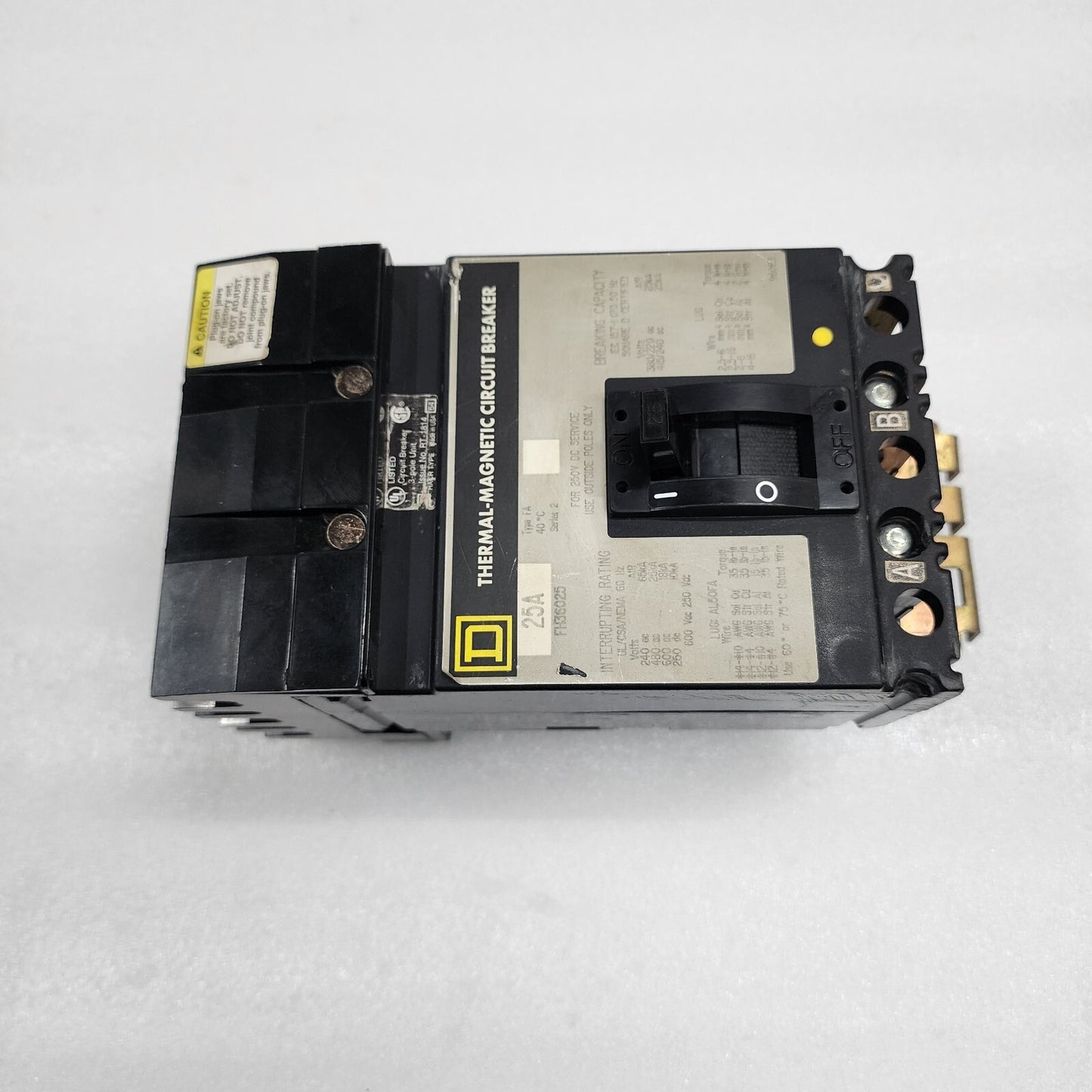 SQUARE D FH36025 THERMAL-MAGNETIC CIRCUIT BREAKER 25A
