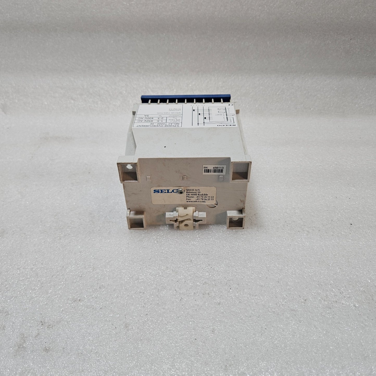 SELCO T2200-02 3-PHASE OVERCURRENT RELAY 400/450VAC 5A LATCHING PROTECTION RELAY