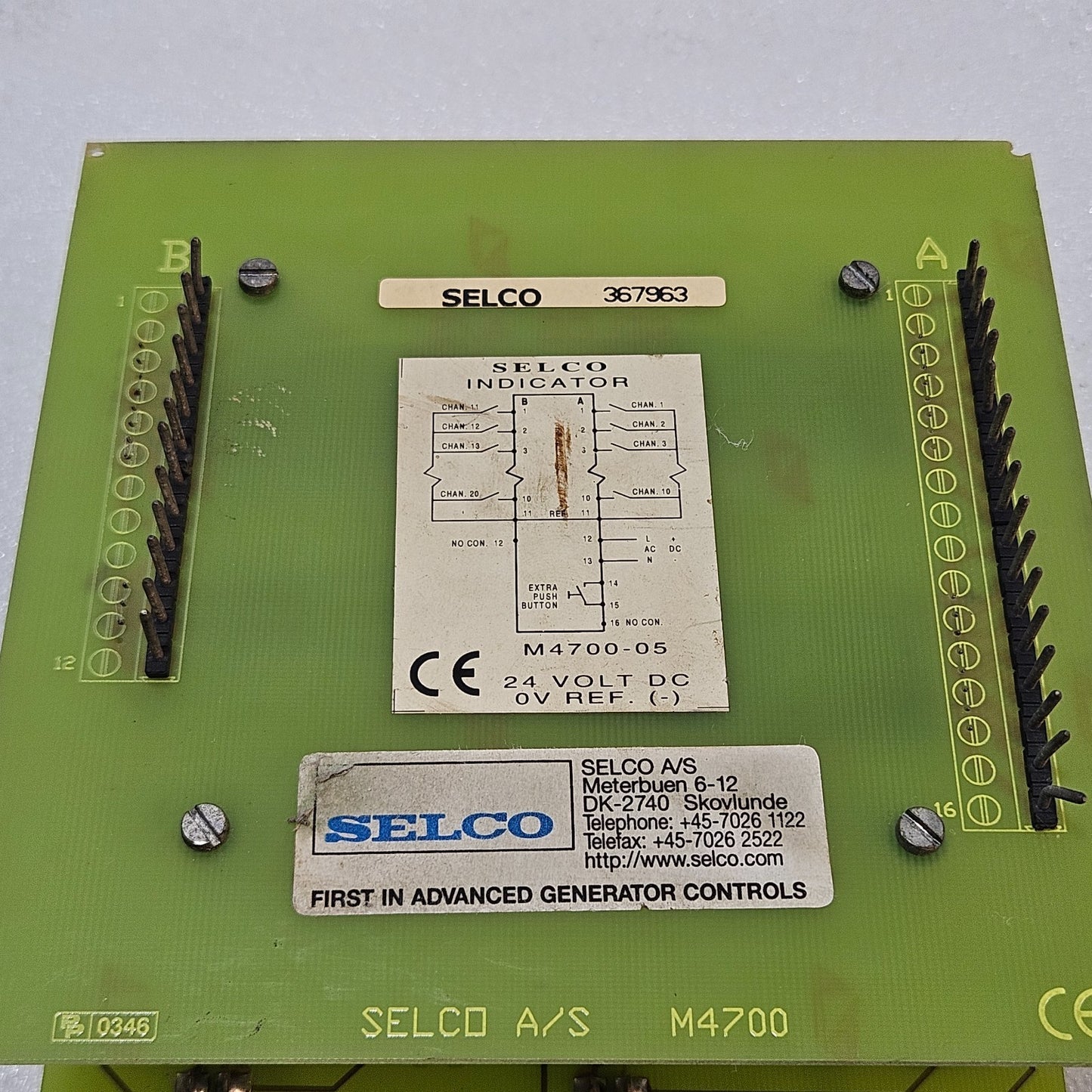 SELCO M4700-05 ALARM INDICATOR 24VDC PANEL MOUNT ALARM MODULE FOR GENERATOR & CO