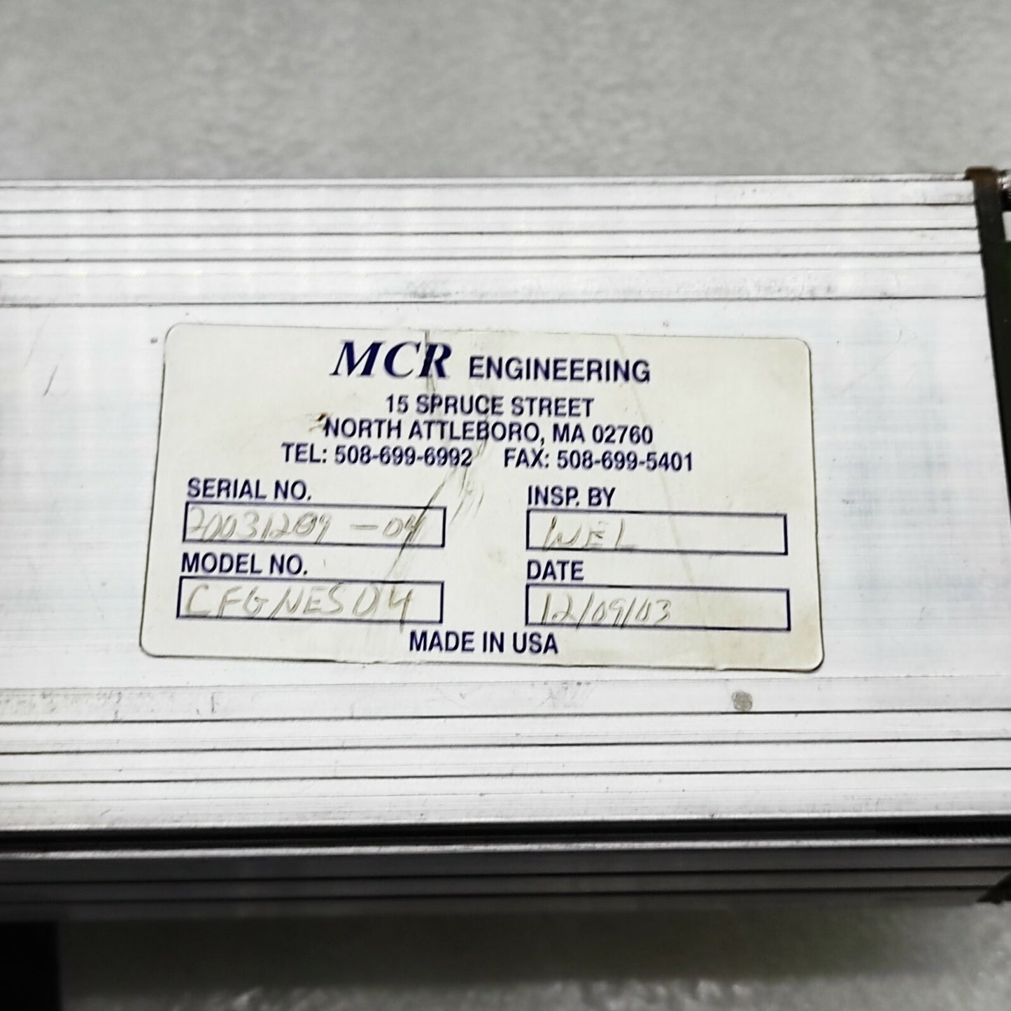 MCR ENGINEERING CFGNES04 MODULE 100 096 REVISION C THREE LINE DISPLAY BOARD 100-