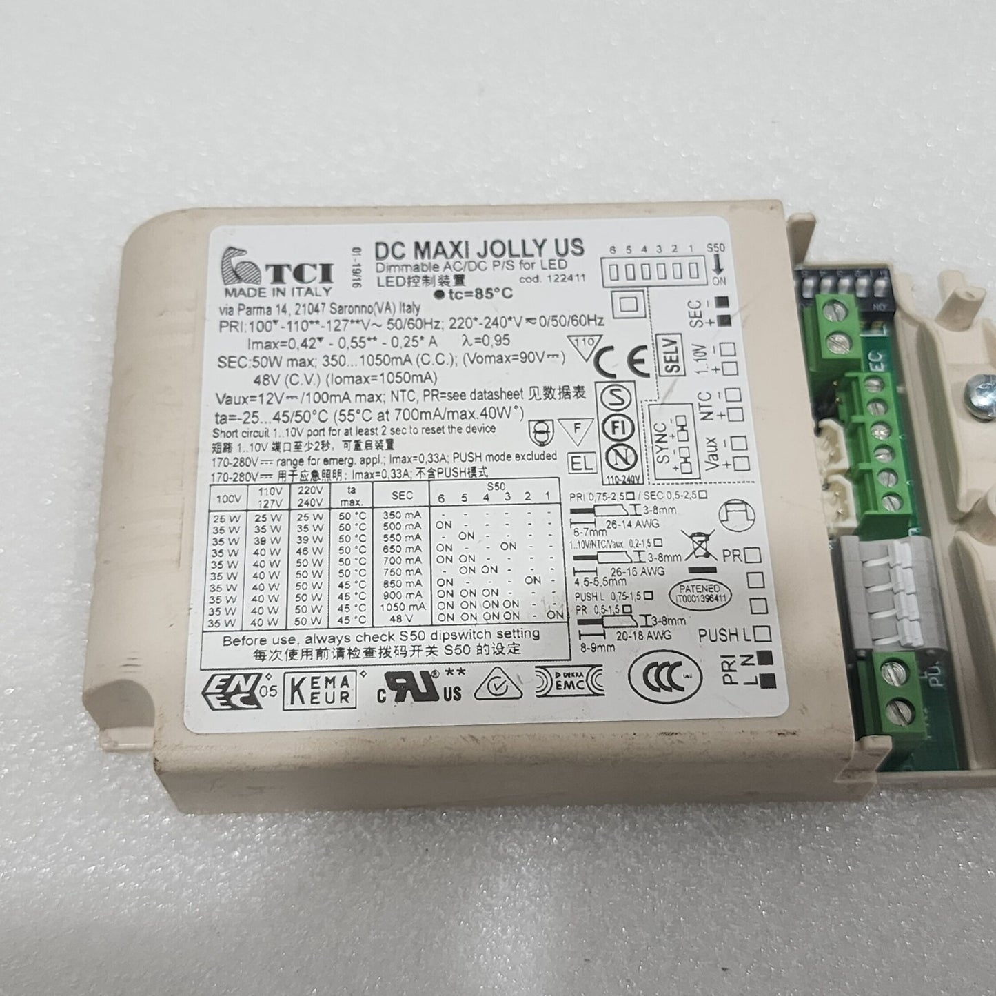 TCI 122411 DIMMABLE AC/DC P/S FOR LED - LED DRIVER