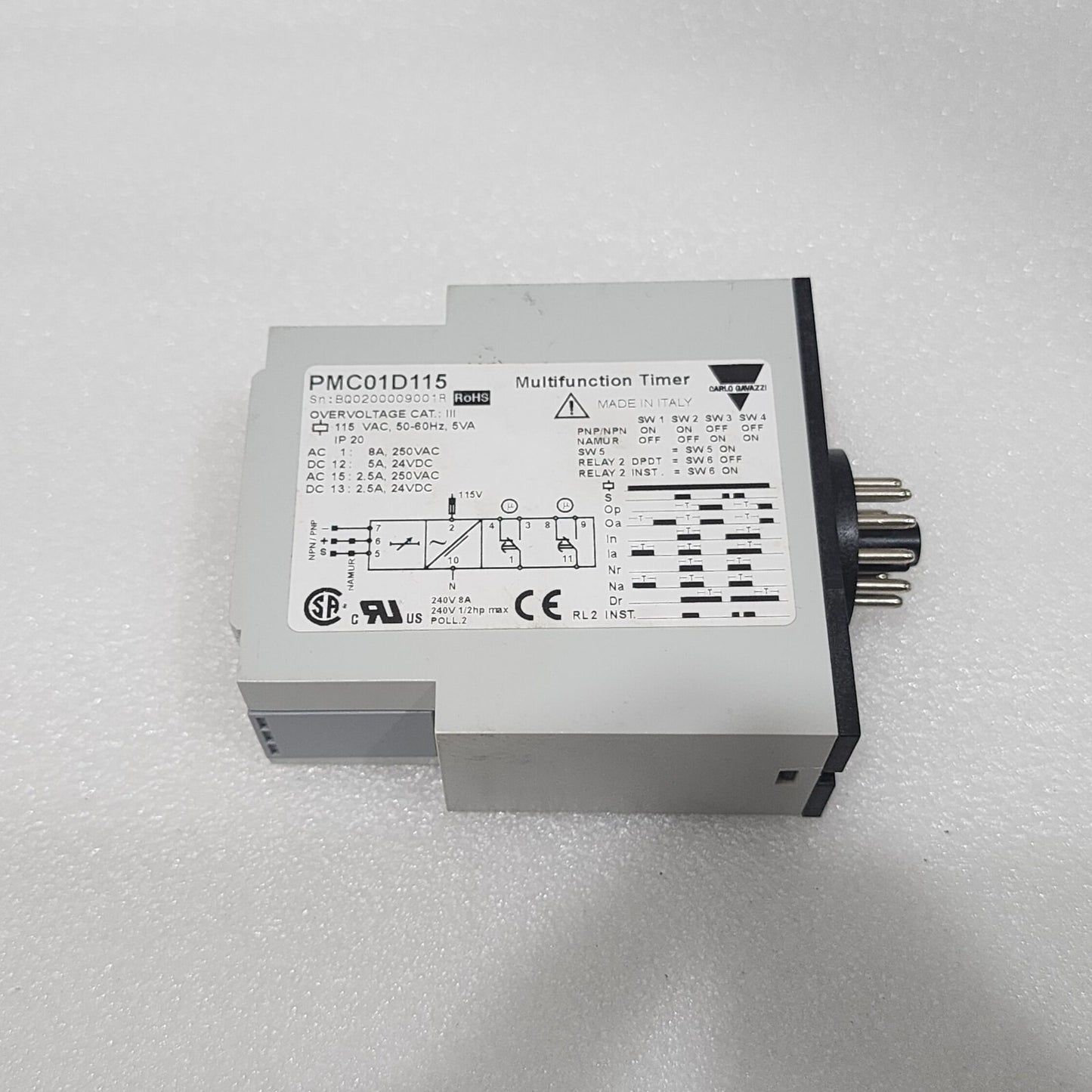 CARLO GAVAZZI PMC01 MULTIFUNCTION TIMER PMC01D115 115VAC 5VA