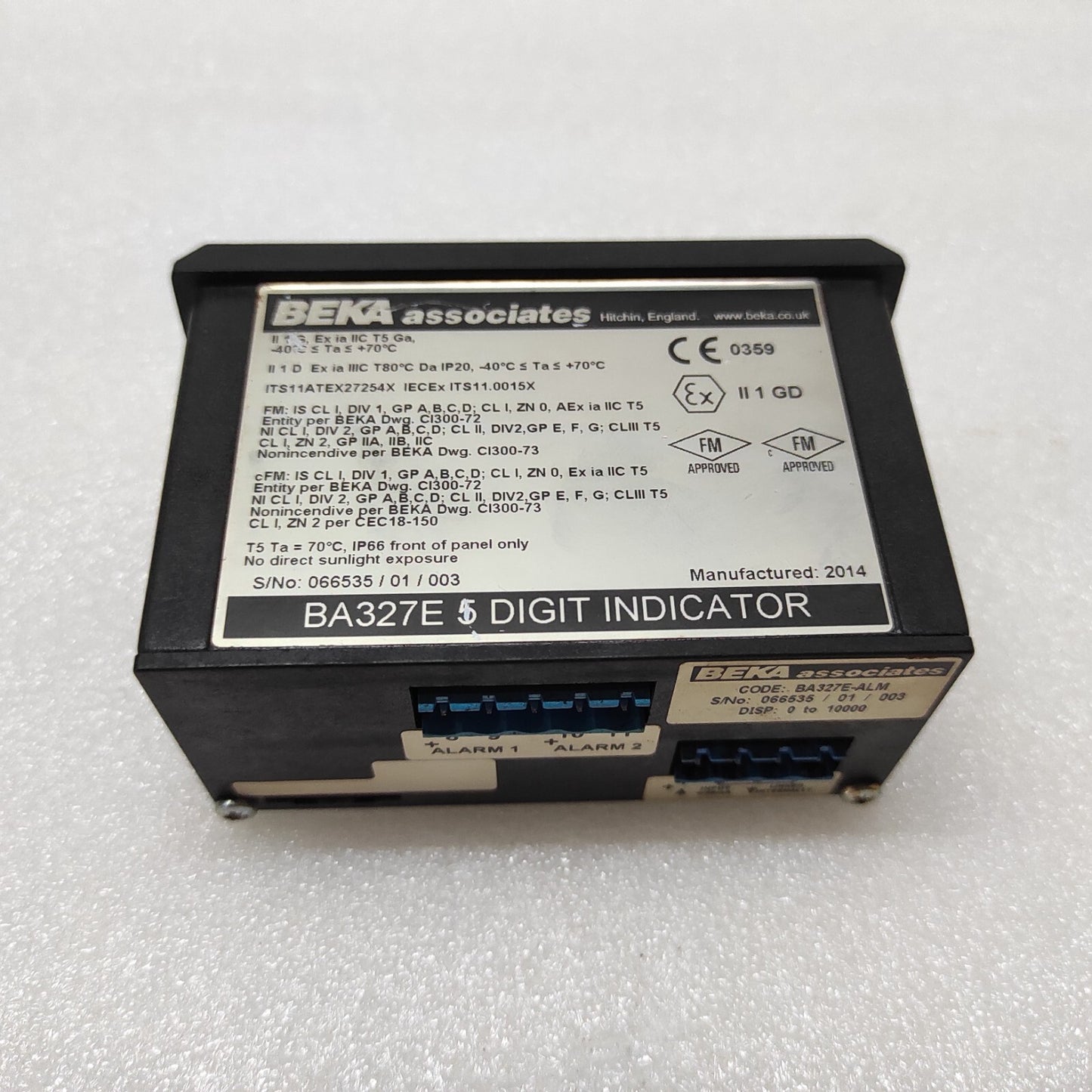 BEKA BA327E 2-WIRE 4/20mA 5 DIGIT INDICATOR