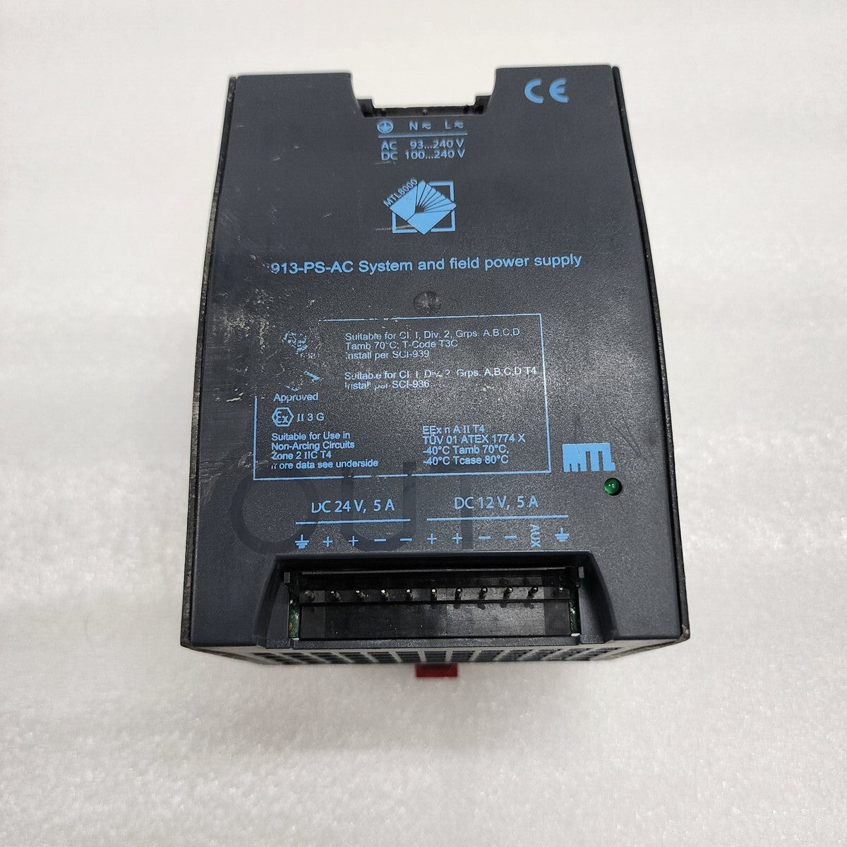 MTL INSTRUMENT 8000 SYSTEM AND FIELD POWER SUPPLY 8913-PS-AC WITHOUT CONNECTOR