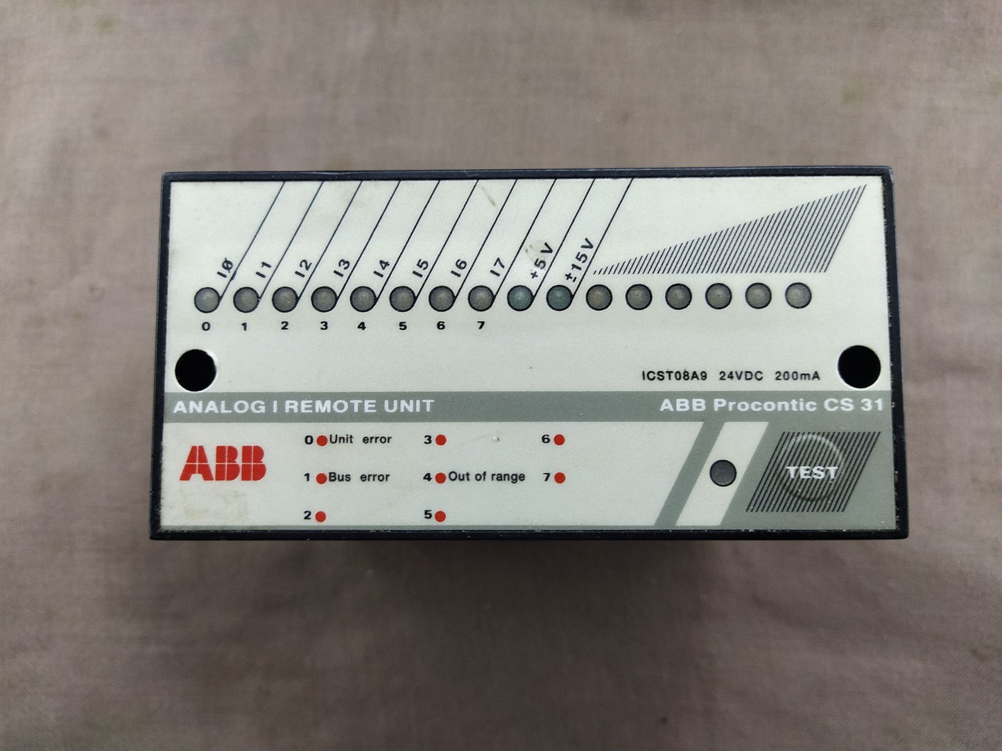 ABB PROCONTIC CS 31 ICST08A9 ANALOG I REMOTE UNIT 24 VDC 200mA FPR3335901R1012