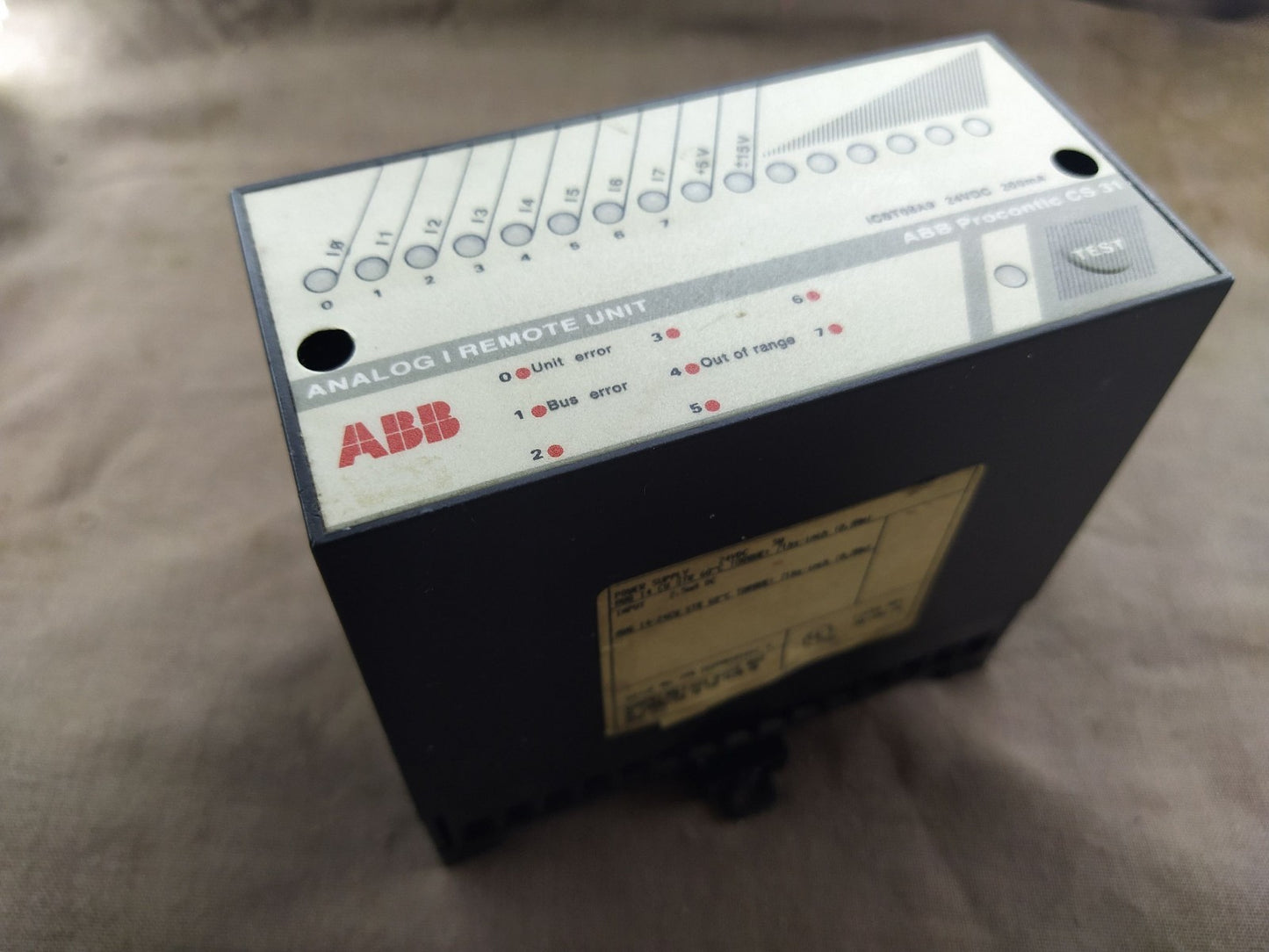 ABB PROCONTIC CS 31 ICST08A9 ANALOG I REMOTE UNIT 24 VDC 200mA FPR3335901R1012