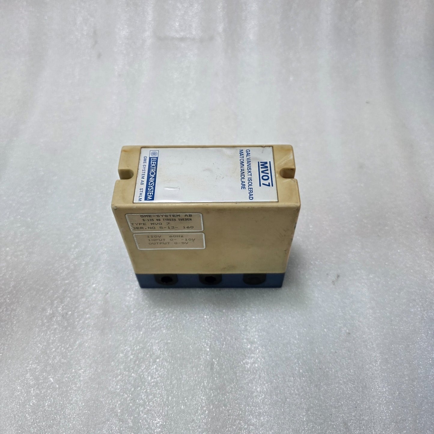 GME SYSTEM AB MVO 7 SIGNAL ISOLATOR 0–10V TO 0–5V CONVERTER | GALVANIC ISOLATION