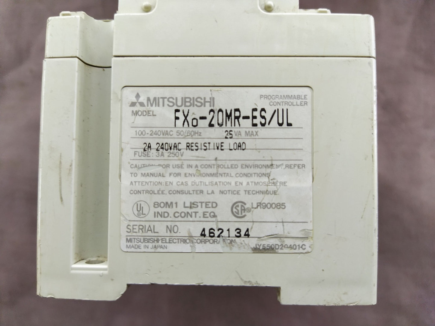MITSUBISHI MELSEC FX0-20MR-ES PROGRAMMABLE CONTROLLER FX0-20MR-ES/UL