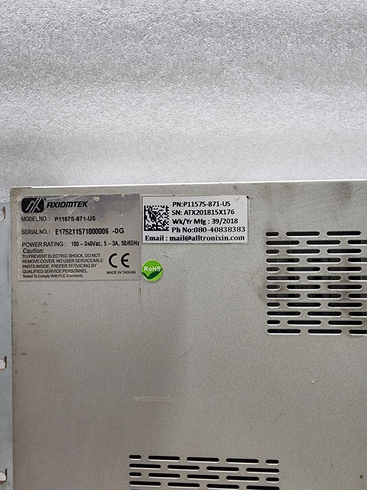 AXIOMTEK P1157S-871-US TOUCH PANEL PC 100-240VAC