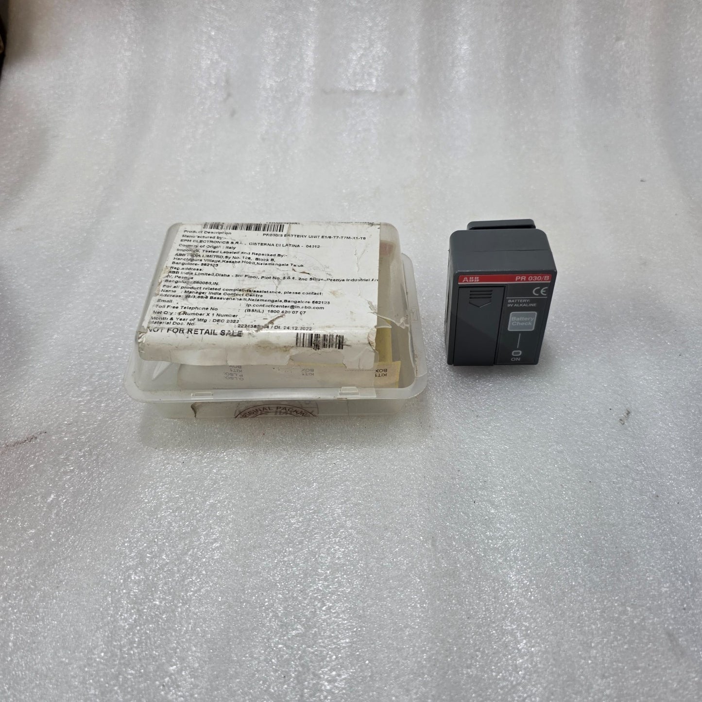 ABB PR030/B BATTERY UNIT FOR CIRCUIT BREAKER TRIP UNITS | 1SDA058258R1 | 9V TEST