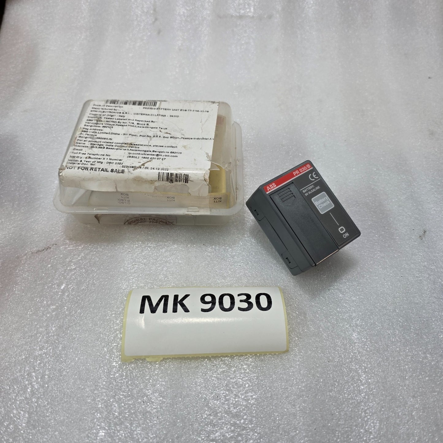 ABB PR030/B BATTERY UNIT FOR CIRCUIT BREAKER TRIP UNITS | 1SDA058258R1 | 9V TEST