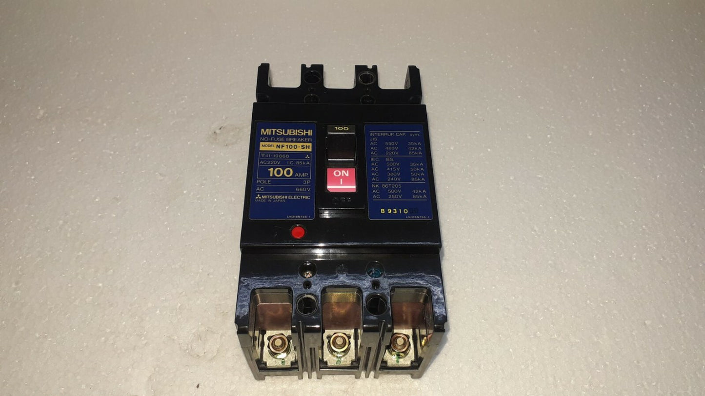 Mitsubishi NF100-SH No Fuse Breaker 100A 3P 660V NF100SH