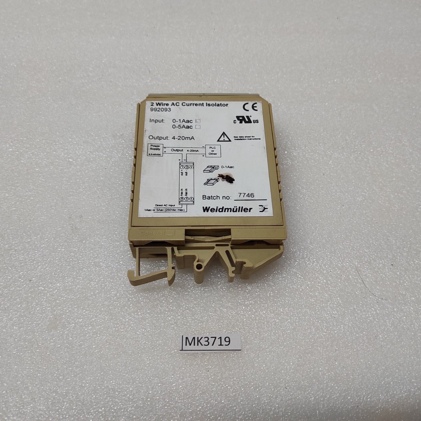WEIDMULLER 992093 2-WIRE AC CURRENT ISOLATOR