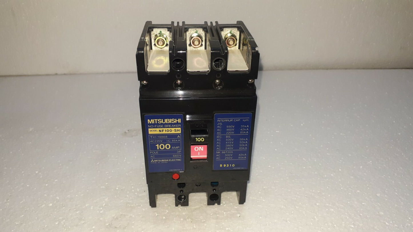 Mitsubishi NF100-SH No Fuse Breaker 100A 3P 660V NF100SH