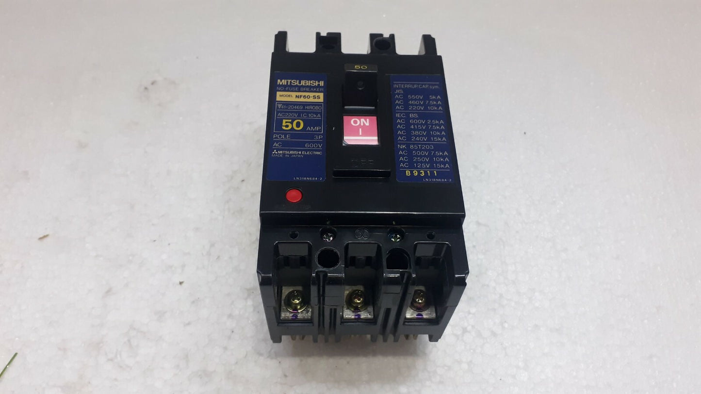 Mitsubishi NF60-SS No-Fuse Breaker 50A 3P 600V NF60SS