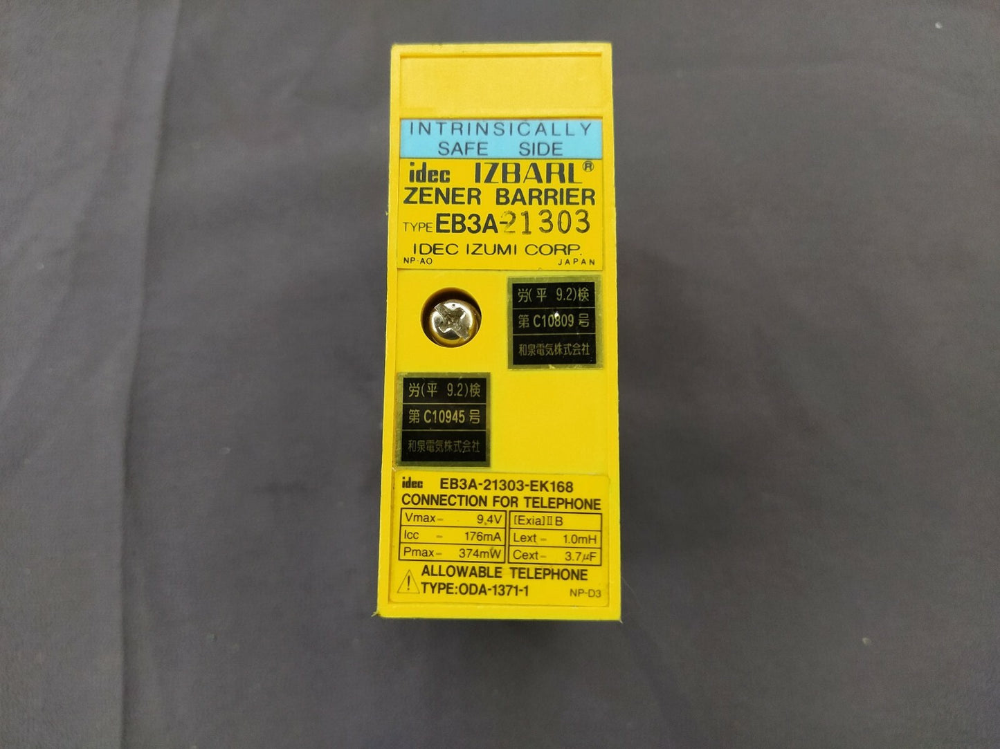 IDEC IZBARL EB3A-21303 Zener Barrier EB3A-21303-EK168