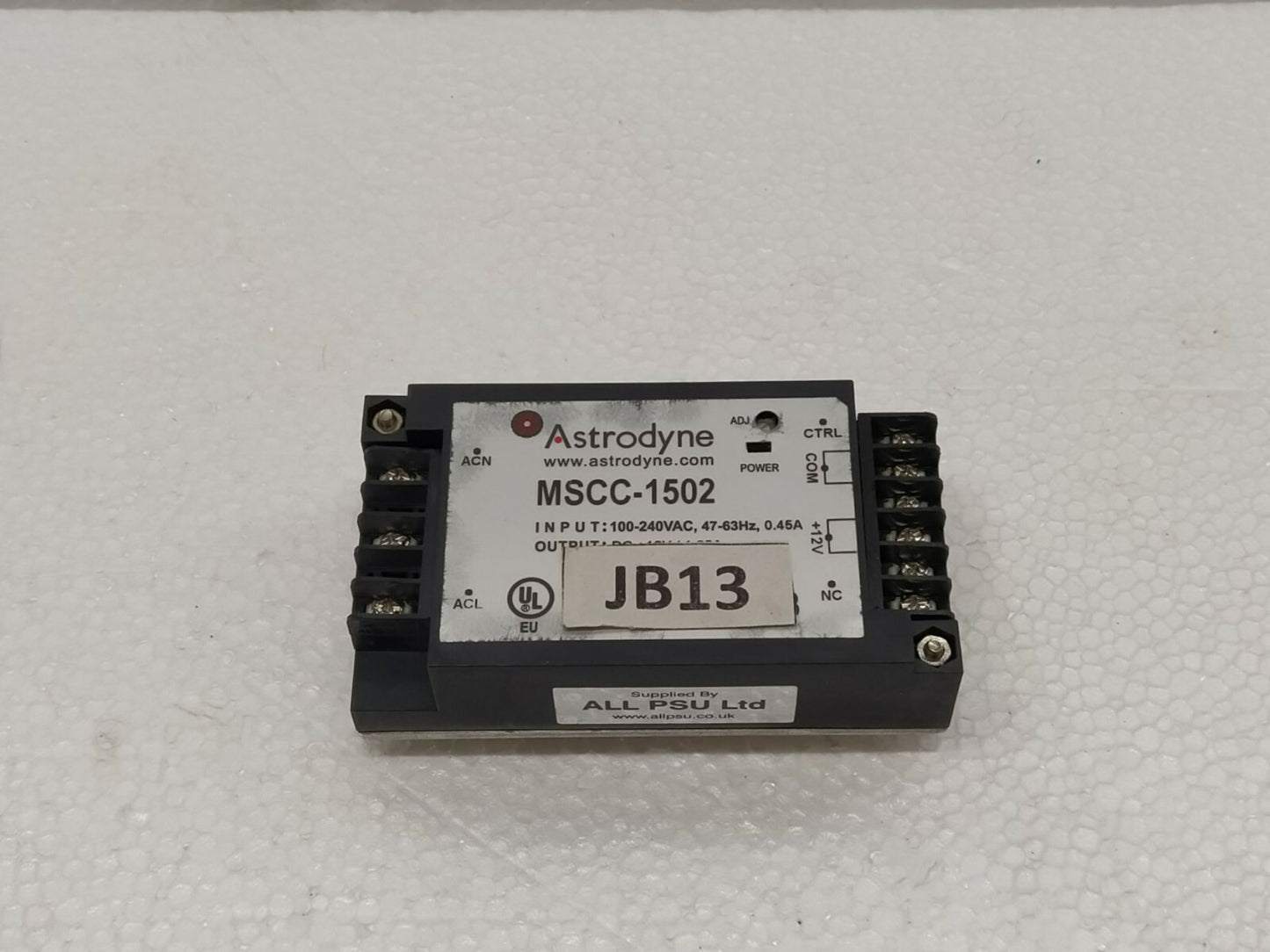 Astrodyne MSCC-1502 Modular DC Power Supply DC 12V 1.25A