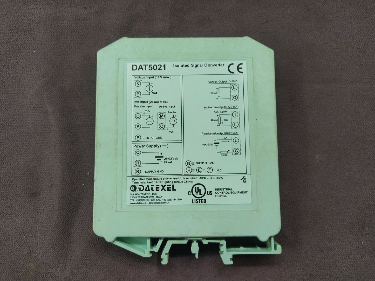 Datexel DAT5021 Isolated Signal Converter 20-32V DC