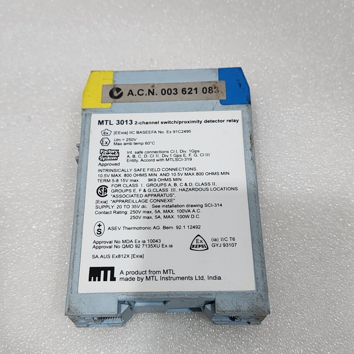 Measurement Technology MTL 3013 2-Channel Switch/Proximity Detector Relay