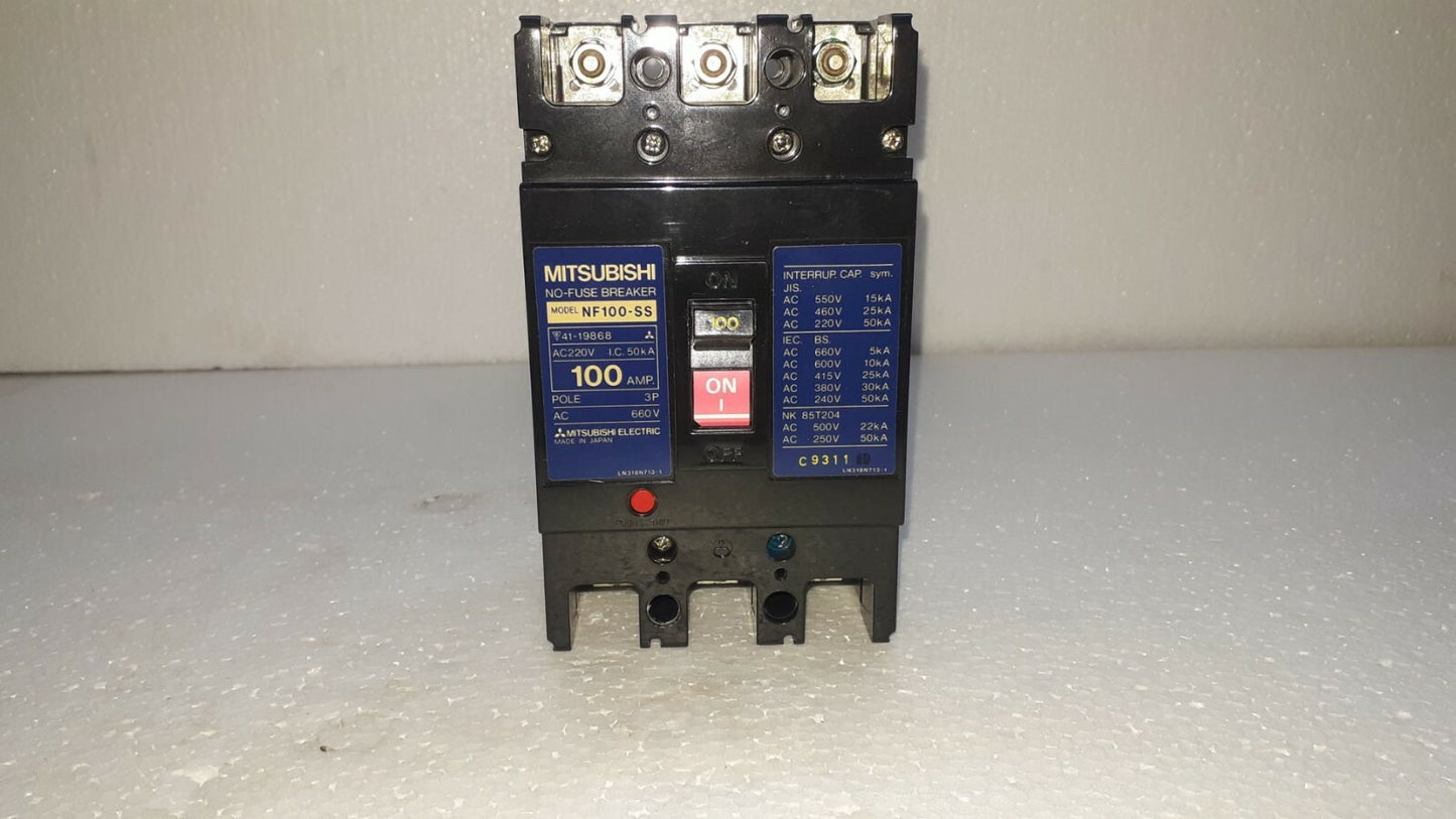 Mitsubishi NF100-SS No Fuse Breaker 100A 3P 660V NF100SS