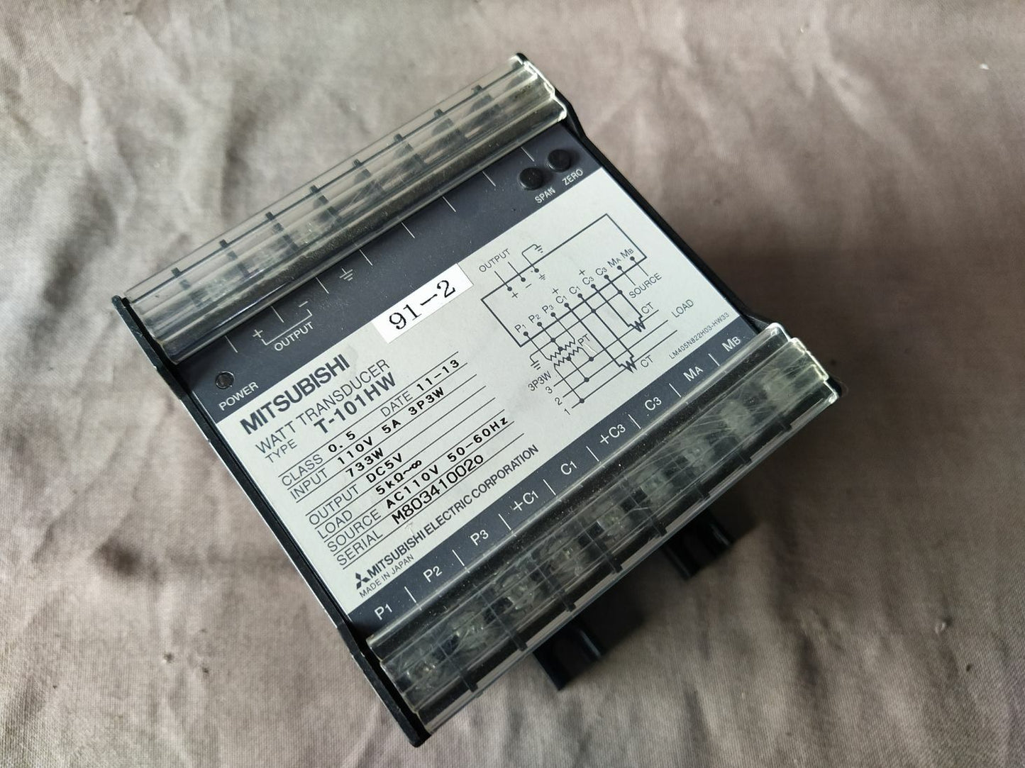 Mitsubishi T-101 HW Watt Transducer 110V AC T101HW