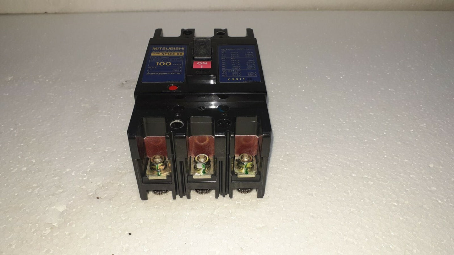Mitsubishi NF100-SS No Fuse Breaker 100A 3P 660V NF100SS