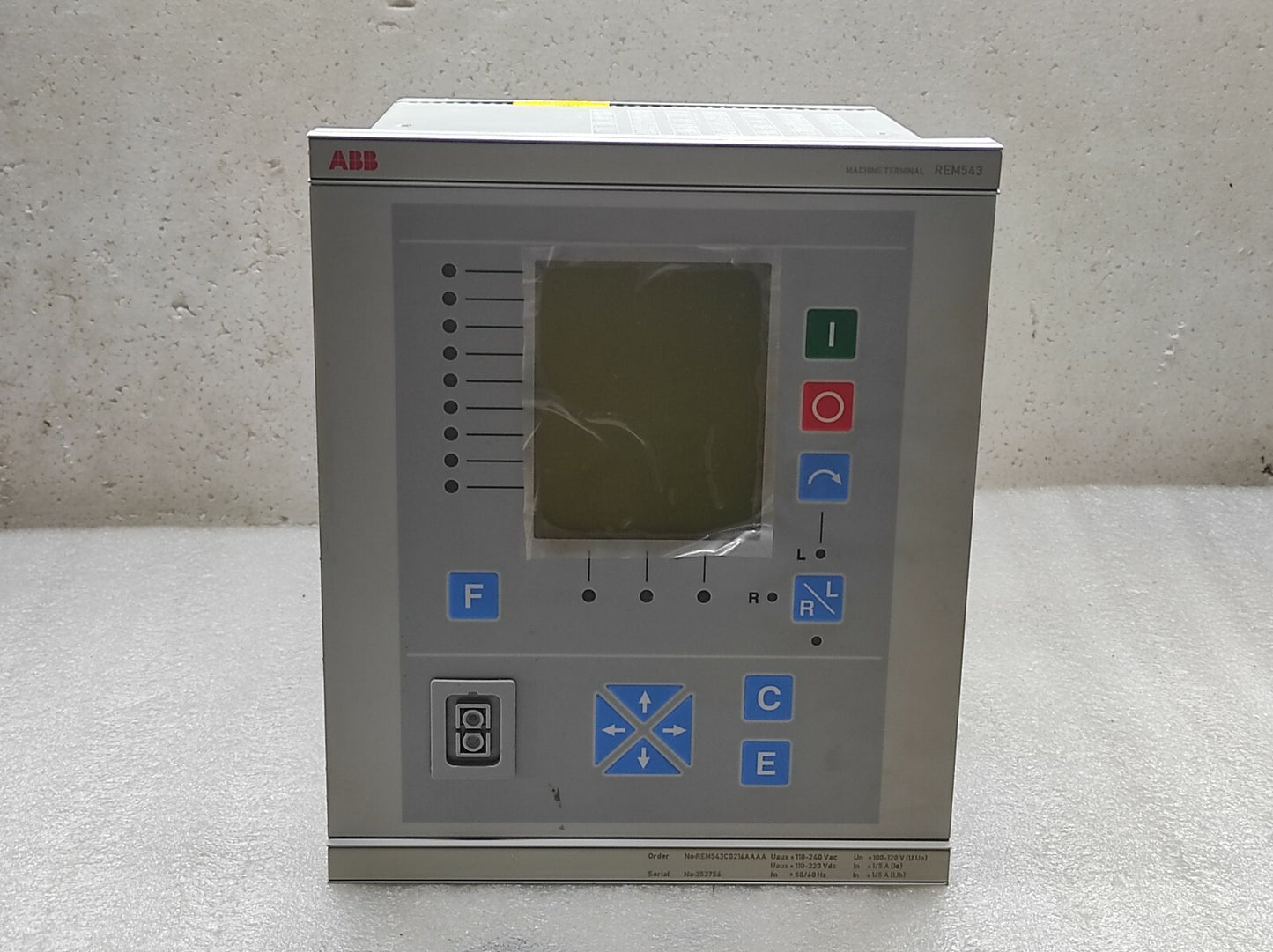 ABB REM543 Machine Protection Terminal REM543CG216AAAA Rev B REM 543