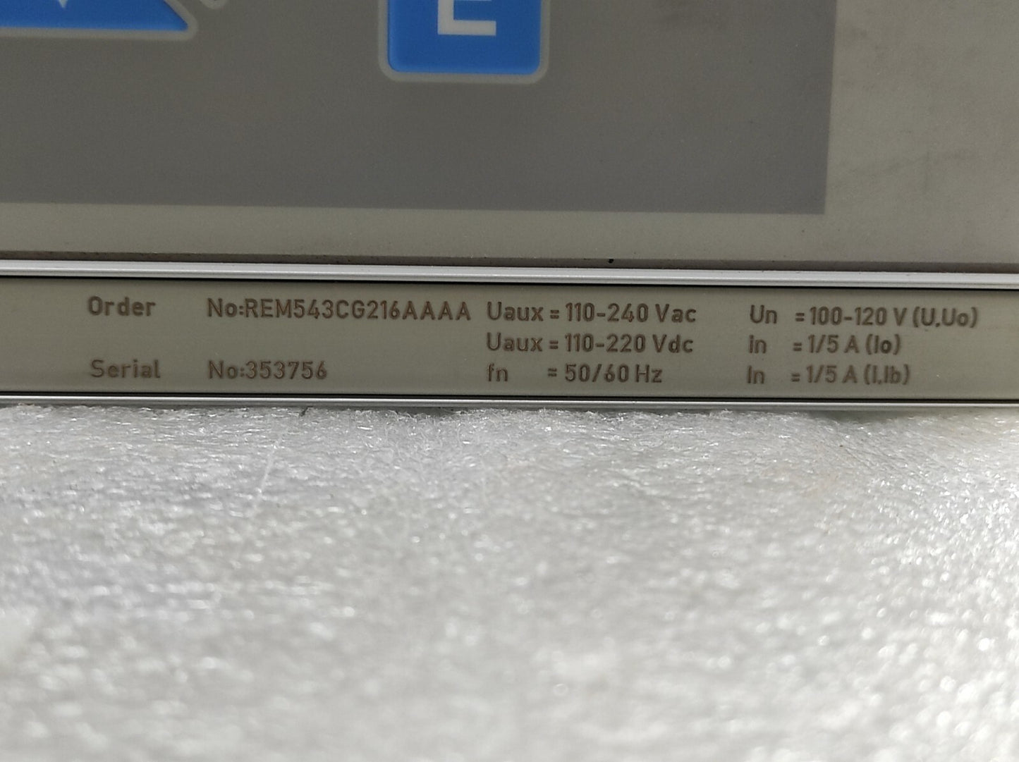 ABB REM543 Machine Protection Terminal REM543CG216AAAA Rev B REM 543