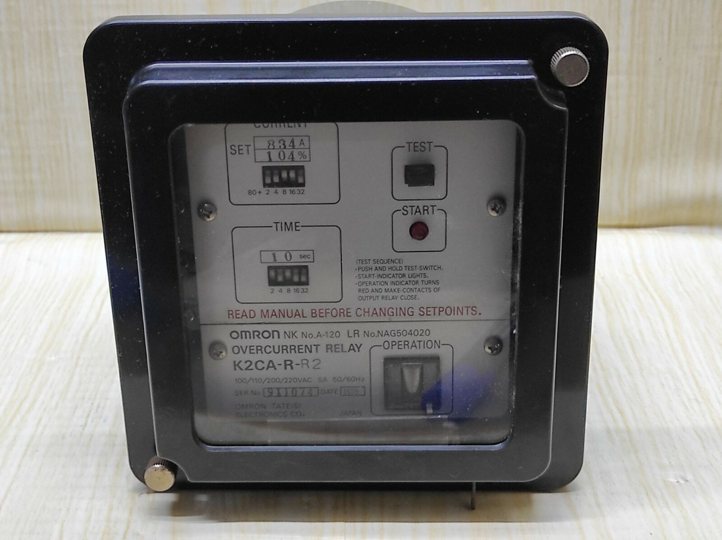 Omron K2CA-R-R2 Overcurrent Relay 100/110/200/220V AC 5A KWCARR2