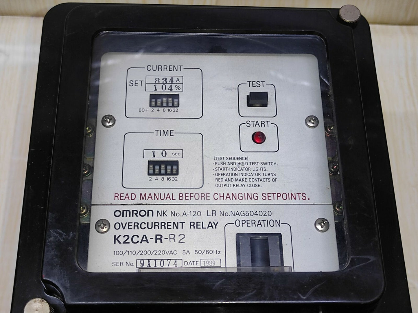 Omron K2CA-R-R2 Overcurrent Relay 100/110/200/220V AC 5A KWCARR2