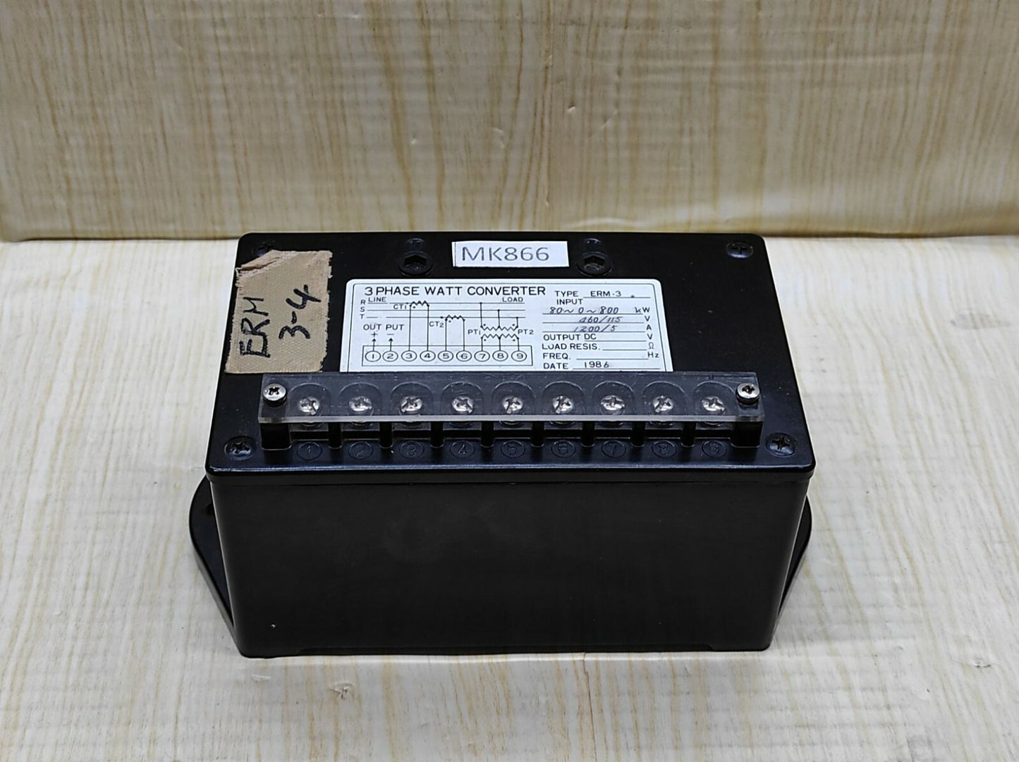 Toyo Keiki ERM-3 3-Phase Watt Converter 80-800 KW ERM3