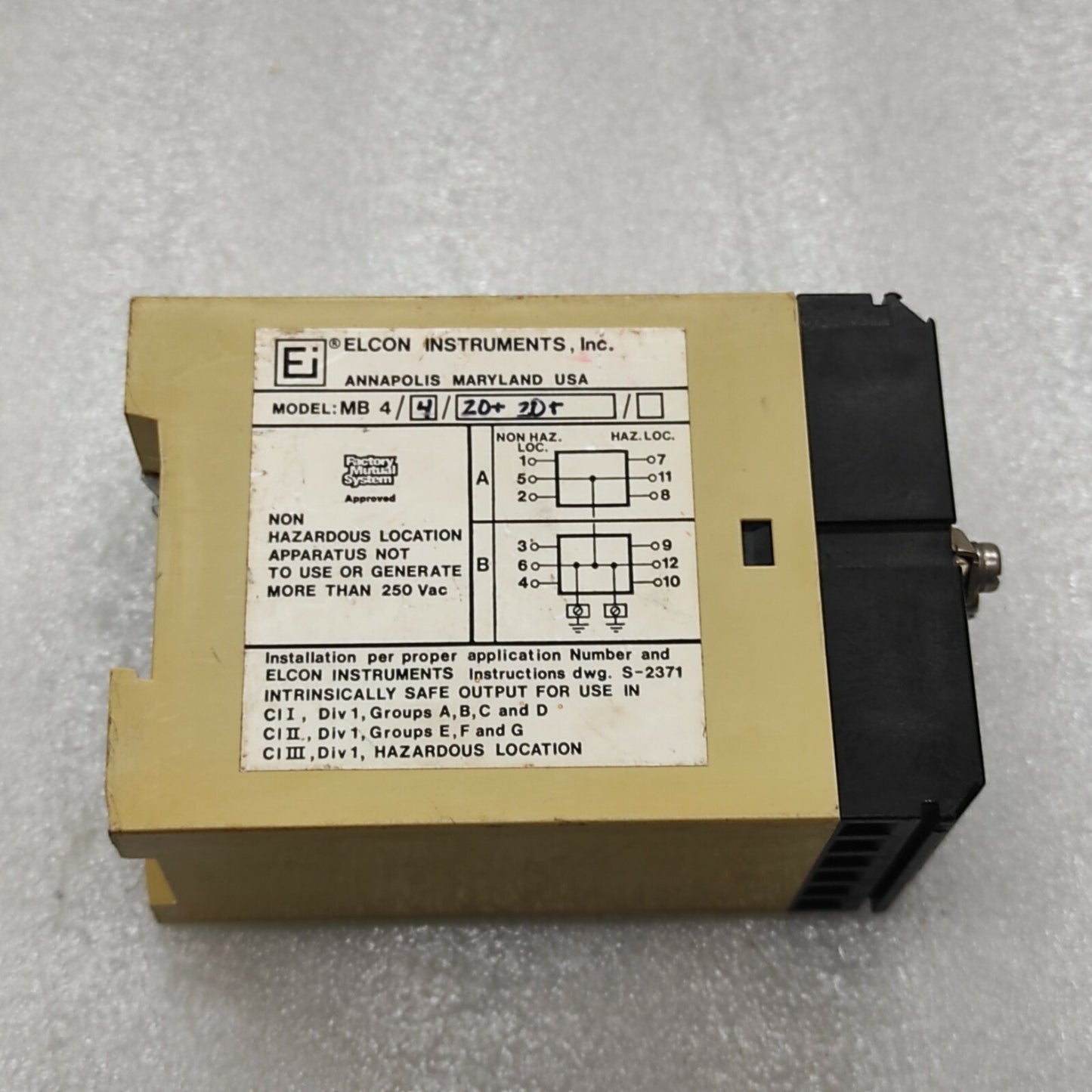 Elcon Instrument MB4/4/20+20+ MB Series Intrinsic Safety Multi Barrier System MB